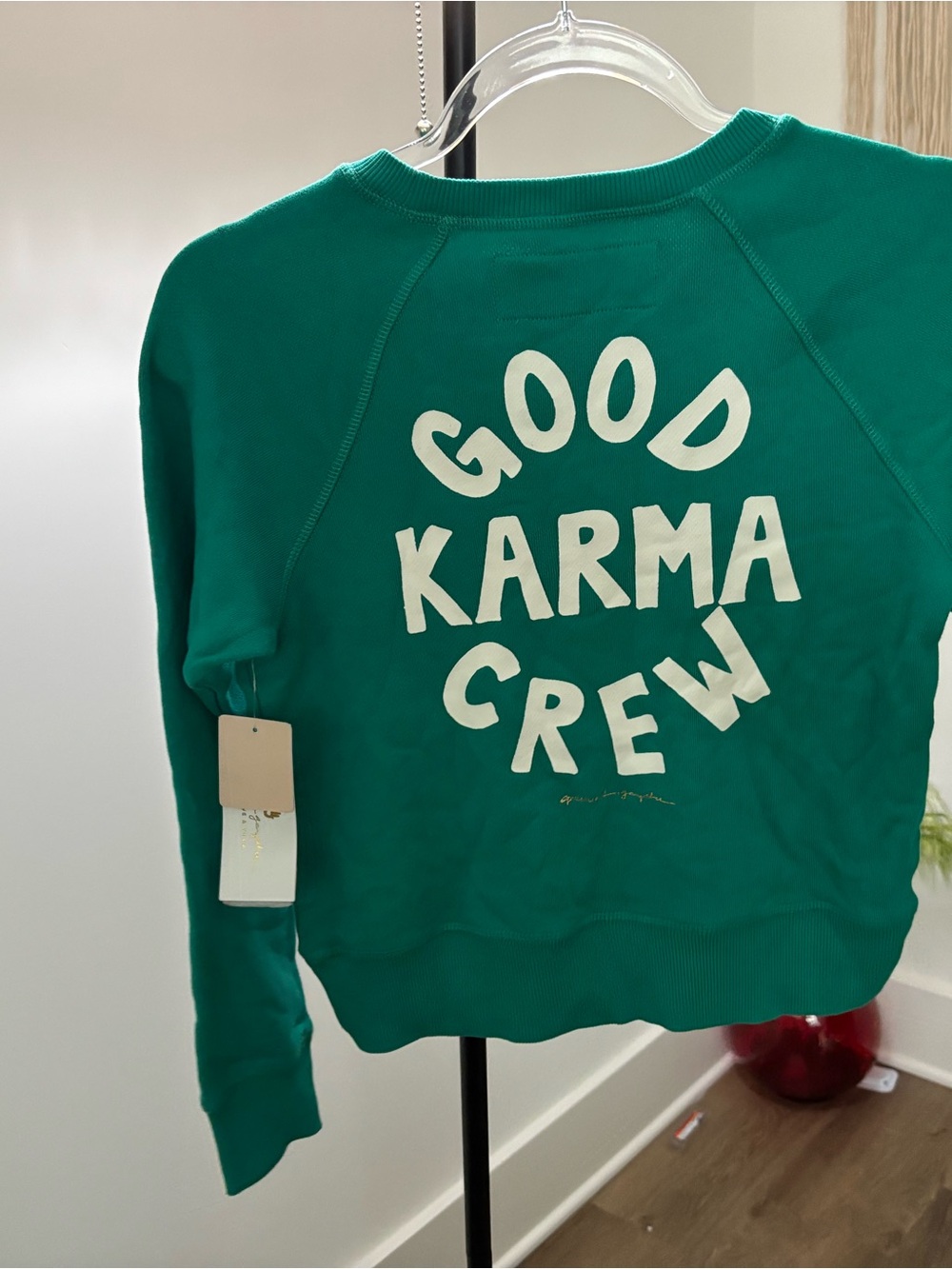 Spiritual Gangster Teal 'Good Karma Crew' Kids Crewneck Sweatshirt - Picture 3 of 3
